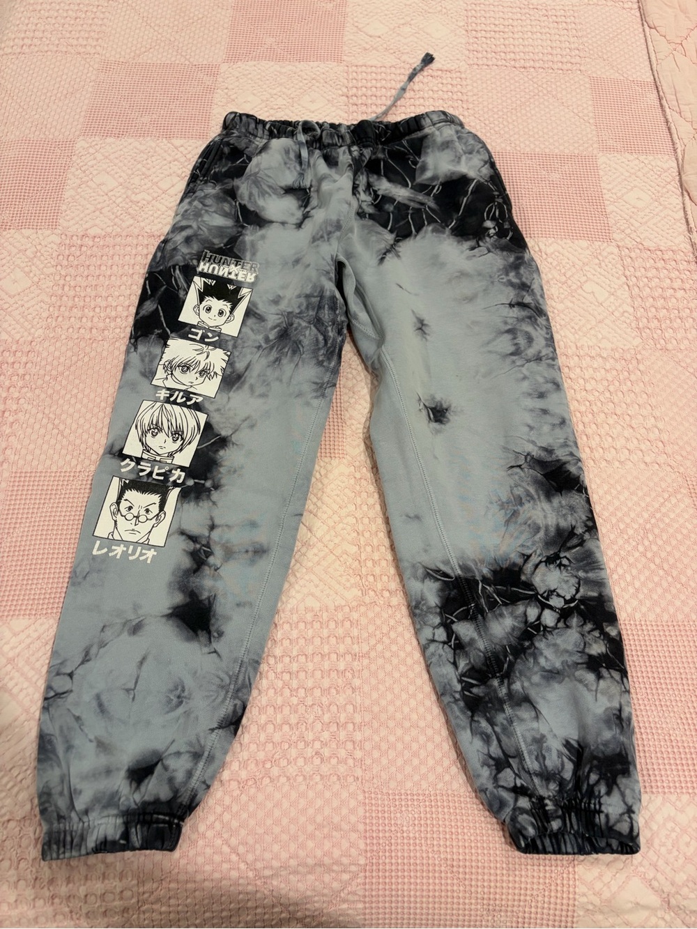 Tie-Dye Graphic Jogger Pants - Black & Blue Hunter X Hunter